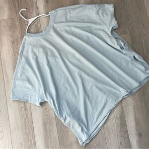 Free People Tshirt hot shot reversible tee oversized womens Blue (medium) casual
